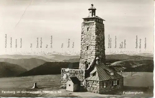 PC31404 Feldberg im Schwarzwald 1500m u. M. Feldbergturm. Metz. 1968