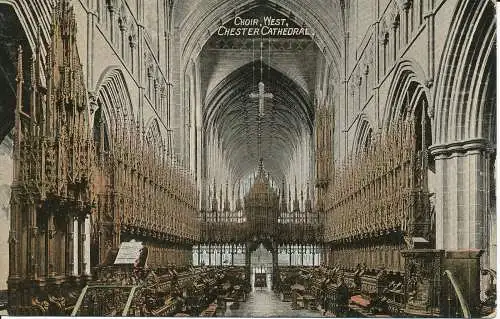 PC32769 Choir West. Kathedrale von Chester. Valentinstag. 1907