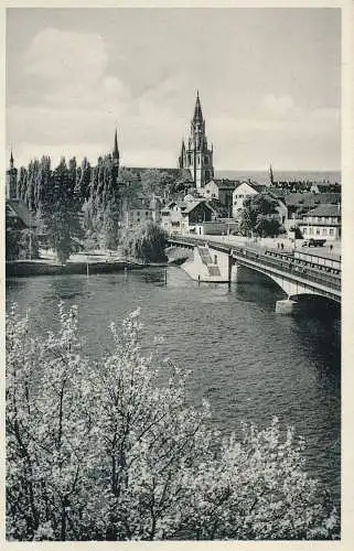 PC31392 Konstanz a. B. Rheinpartie mit Münster. 1953