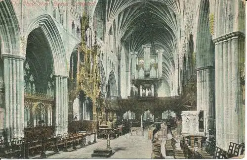 PC32835 Der Chor West Exeter Kathedrale. E. S. London. Nr. 519. 1909