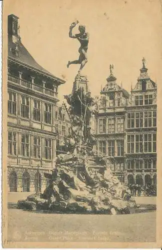 PC31607 Antwerpen. Grand Place. Brabo-Brunnen. Ern. Thill