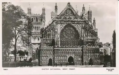 PC28782 Kathedrale von Exeter. Westfront. Frith. Nr. 19601