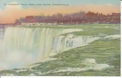 PC28234 American Falls von Luna Island. Niagarafars. Harris Litho