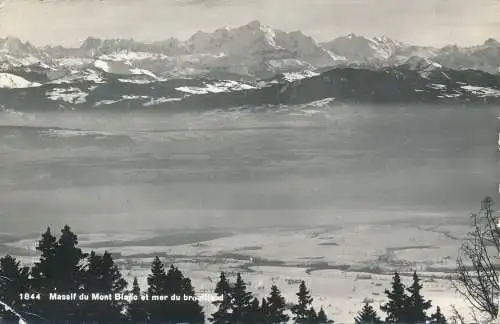 PC31380 Mont-Blanc-Massiv und Meer des Nebels. R. Jeanneret. 1966