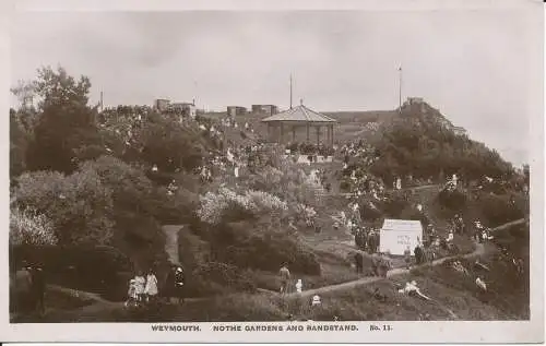 PC35147 Weymouth. Nothe Gärten und Bandständer. Nr. 11. RP. 1926. B. Hopkins