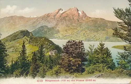 PC30933 Burgenstock mit Pilatus. Photoglob. 1908