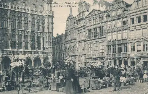 PC31366 Brüssel. Grand Place. Marsch zu den Blumen. 1912