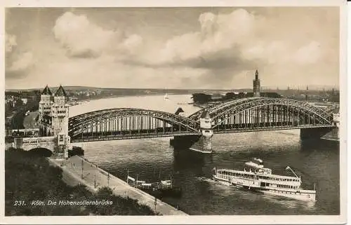 PC31414 Koln. Die Hohenzollernbrucke. Hoursch und Bechstedt. Rheingold. Nr. 231.