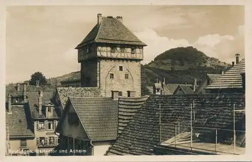 PC31309 Reutlingen. Gartentor und Achalm. J. Schafer. RP