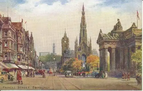 PC26615 Princes Street. Edinburgh. Valentinstag. Kunstfarbe. Nr. A 56