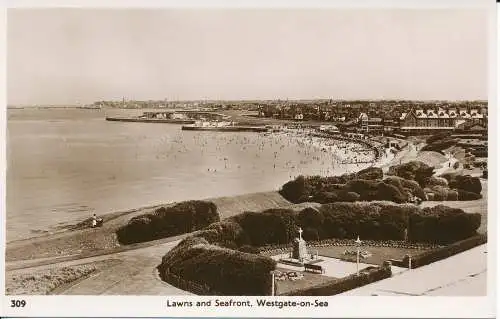 PC35311 Rasenflächen und am Meer. Westgate on Sea. A. H. und S. Paragon. Nr. 309. RP