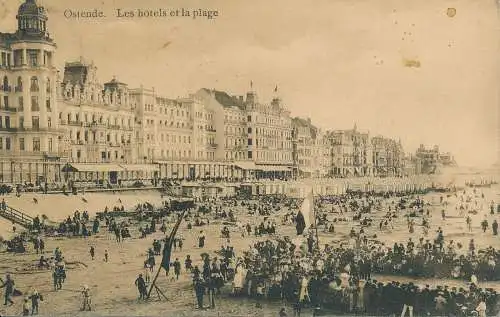 PC31088 Ostende. Hotels und Strand