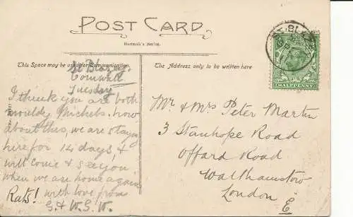 PC30856 Newquay. Die Insel. Hartnoil. Nr. 59321. 1911