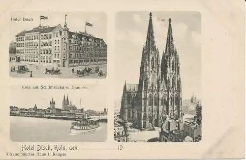 PC28255 Hotel Disch. Koln. Multi-View. Gebr. Nr. 19