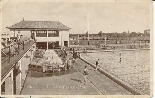 PC30880 Eine Ecke des Badepools. Peterborough. Valentinstag. Fototyp. 1946