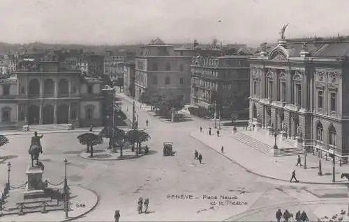 PC31276 Genf. Place Neuve und Theater. Perrochet