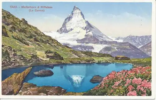 PC27121 Matterhorn und Riffelsee. Das Matterhorn. R.E. Chapallaz Fils. Nr. 1323