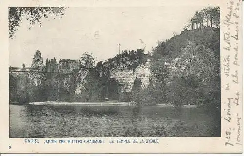 PC31641 Paris. Jardin des Buttes Chaumont. Der Tempel der Sybile. 1903