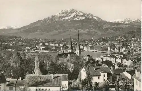 PC27130 Luzern mit Pilatus. Th. Rietschi. 1960