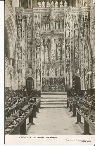 PC29450 Winchester Cathedral. Die Reredos. A. W. Kerr. RP