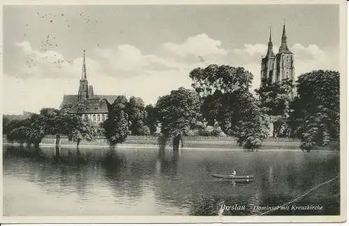 PC31692 Breslau. Dominsel mit Kreuzkirche. 1937