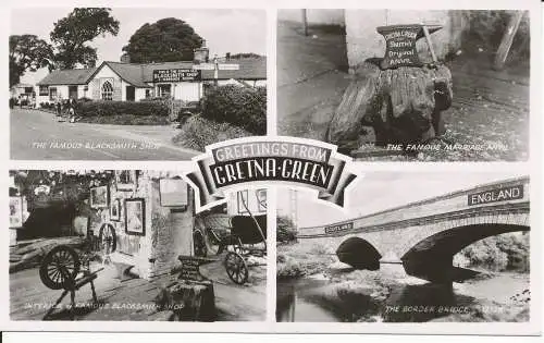 PC29285 Grüße von Gretna Green. Multi-View. RA. RP. 1953