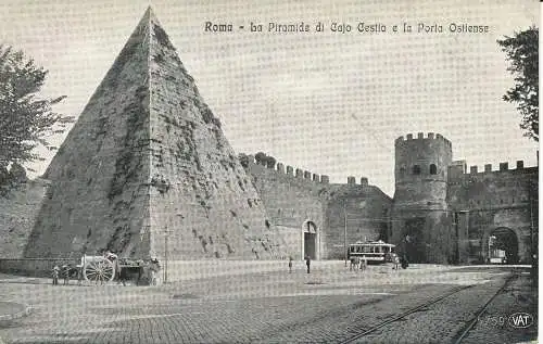 PC29463 Rom. Die Cajo Cestio Pyramide und die Ostiense Porta. Mehrwertsteuer. Nr. 5759