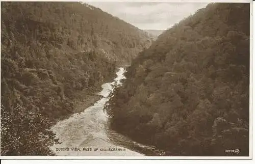 PC28579 Queens Ansicht. Pass von Killiecrankie. Valentinstag. Foto braun. Nr. 90448