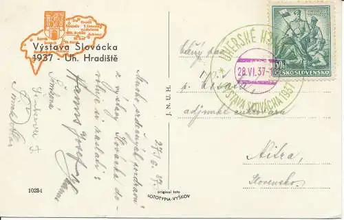 PC31661 Vystava Slovacka. J.N.U.H. Nr. 10254. RP. 1937