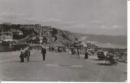 PC26849 Bournemouth. Pier und Klippen. Tuck. Silber. Nr. 1598. 1906