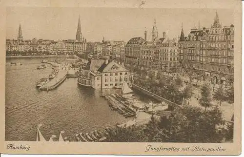 PC27309 Hamburg. Jungfernstieg mit Alsterpavillon. A. C