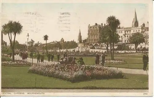 PC33118 Central Gardens. Bournemouth. W.J. Nigh. Ventnor. Nr. 2082. 1928