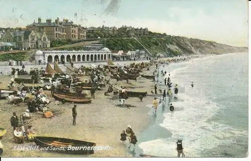 PC29385 East Cliff and Sands. Bournemouth. W.H. Okey und Compy. 1908