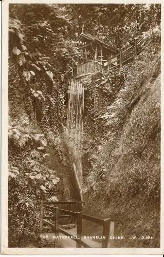 PC29296 Der Wasserfall. Shanklin China. I.W. Dean. Die Bucht. Nr. D.624. RP. 1935