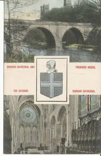 PC28835 Durham Cathedral und Innenraum. Prebends Brücke. Multi View