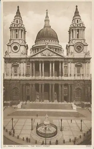 PC32901 St. Pauls Kathedrale. Die Westfront. Photochrom. Nr. 30691