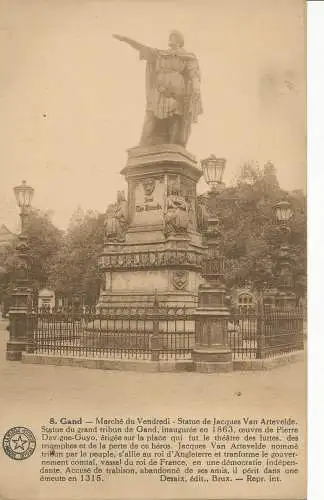 PC26979 Gent. Freitagsmarsch. Statue von Jacques Van Artevelde. Nonkel. Nr. 8