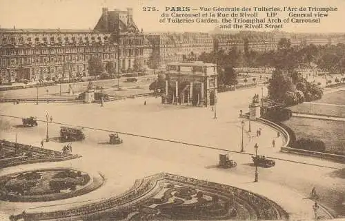 PC30902 Paris. Überblick über Tuilerien Garten der Triumphbogen des Karussells