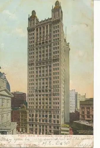 PC27107 Park Row Building. New York. 1907