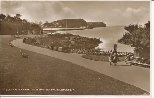 PC24390 Grüner Strand mit Blick nach Westen. Clevedon. Nr. 20240. RP