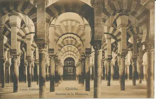 PC29827 Cordoba. Innenraum der Moschee. Hauser und Menet