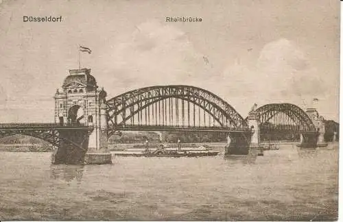 PC31718 Düsseldorf. Rheinbrucke. 1919