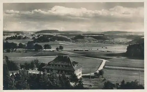 PC31324 Schwab. Albverein. Blick vom Raichberg Turm das Nagelehaus und Onstmetti