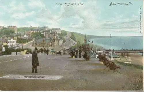 PC33212 East Cliff and Pier. Bournemouth. Schraubenschlüssel. Nr. 11051