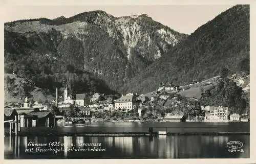 PC31355 Ebensee a. Traunsee mit Feuerkogel Seilschwebebahn. Frank Verlag. RP. 19