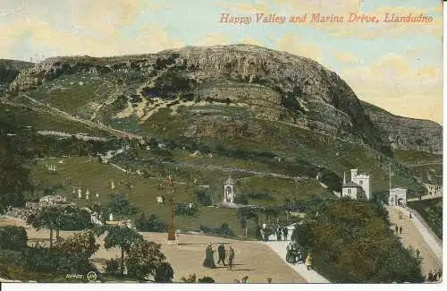 PC27706 Happy Valley und Marine Drive. Llandudno. Valentinstag