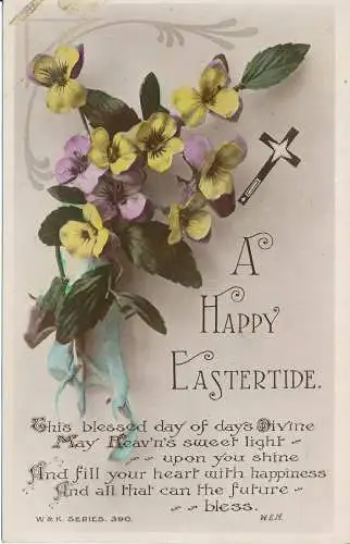 PC29238 Grußpostkarte. Frohe Ostern. Blumen. RP. 1925