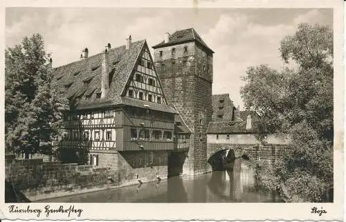 PC32016 alte Postkarte. Haus in der Nähe des Kanals. Paul Janke. 1939