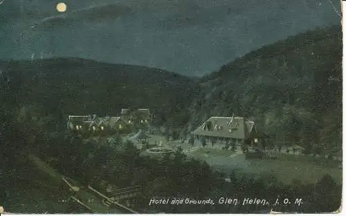 PC24163 Hotel und Gelände. Glen Helen. I. O. M. Bu Night. Hartmann. 1907