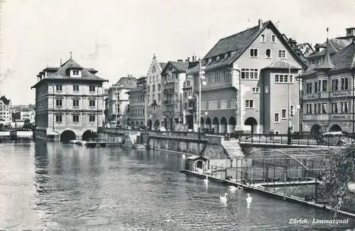 PC31319 Zürich. Limmatquai. Photoglob. 1957